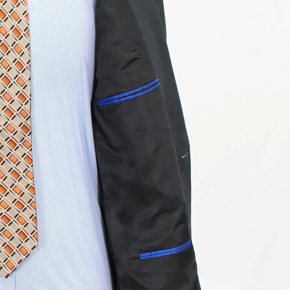 Kenneth Cole 46L Gray Solid 2-Button Sport Coat Blazer Jacket V354 - Picture 10 of 11